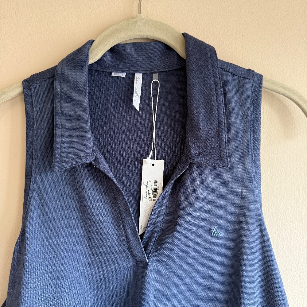 Travis Mathew Sleeveless Polo Tank Top in Navy Blue - Picture 2 of 6